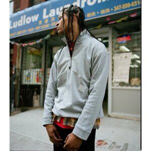 Billebeino Grey Half Zip Brick Sweatshirt (Size S) Drawstring Hem Pullover FW22